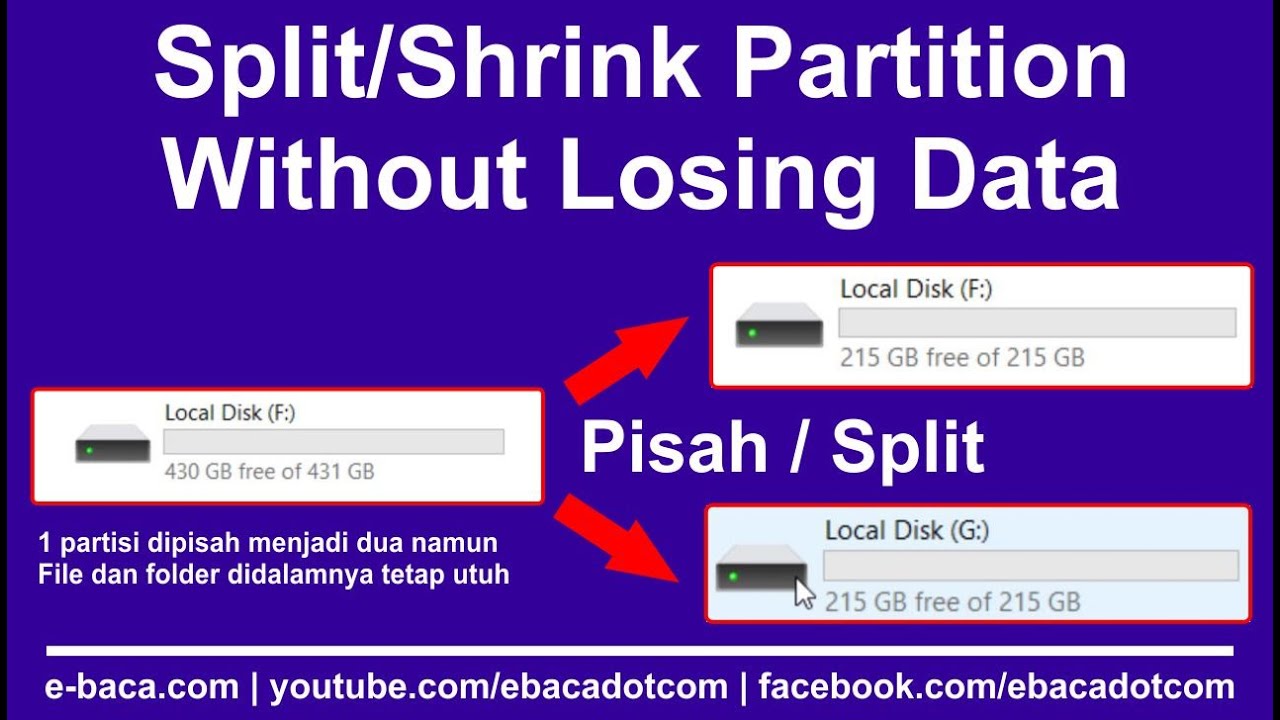 How To Split Partition Without Losing Data | e-baca