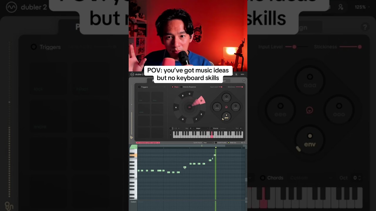 POV: you&rsquo;ve got music ideas but no keyboard skills #dubler2 #vochlea #beatbox #flstudio #beats