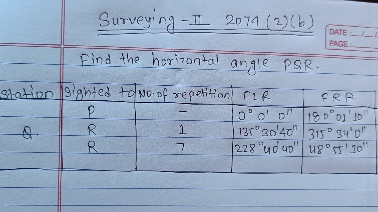 SURVEY-II FIND OUT HORIZONTAL ANGLE NUMERICAL -[8] @Er.dipesh186 4TH SEMESTER DIPLOMA EXAM IMP.