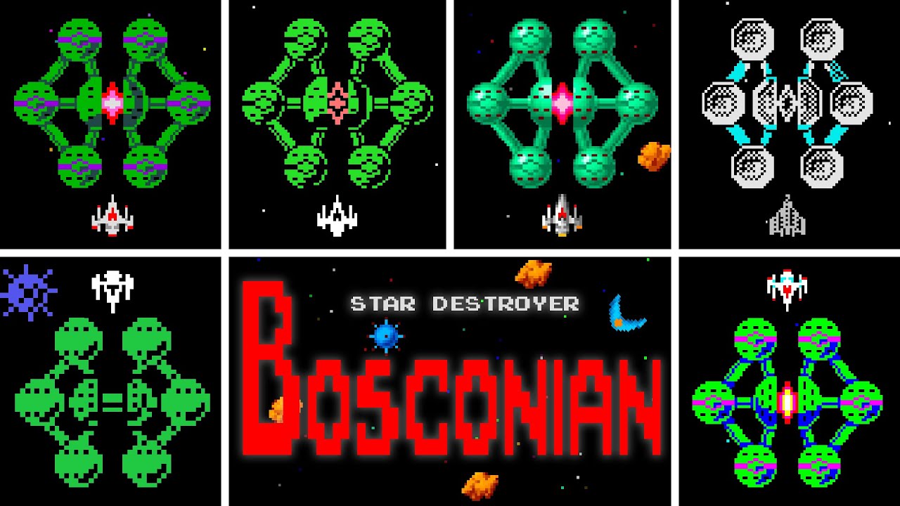 Bosconian - Versions Comparison (HD 60 FPS)