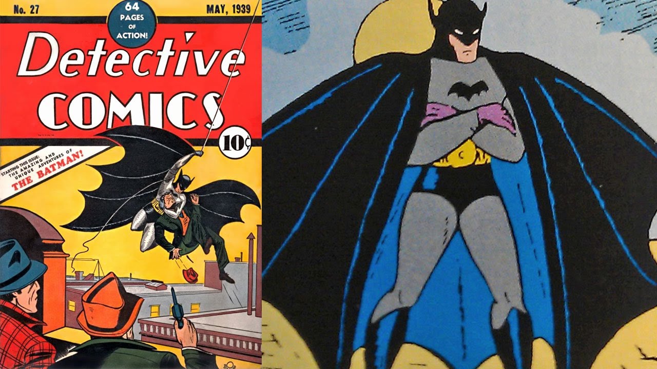 Detective Comics 27, The First Bat-Man Story by Bill Finger and His Drawer, Rob't Kane.