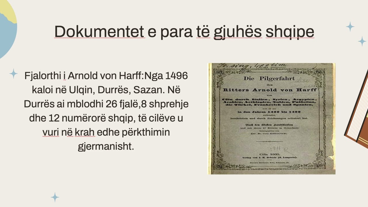 Dokumentet e para të gjuhës shqipe.