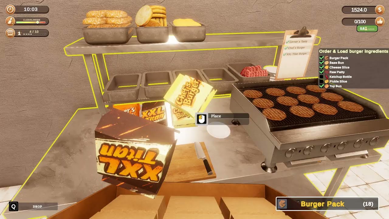 Corner Kitchen Fast Food Simulator Episode 1/10 - Gameplay - No Commentary