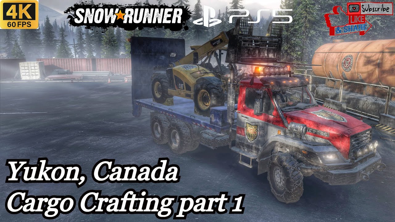 SnowRunner Yukon, Canada Goldhorse mining; Cargo Crafting part 1. (PS5, 4K 60FPS)