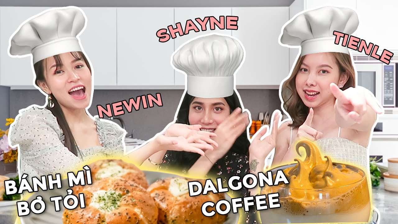 Làm Bánh Phô Mai Bơ Tỏi và Dalgona Coffee cùng THE ANGELS | TIEN LE