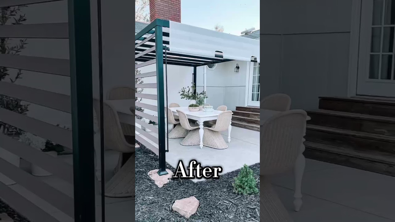 Backyard Transformation with SUNJOY Steel Pergola | Before & After Makeover #backyard #diy #shorts