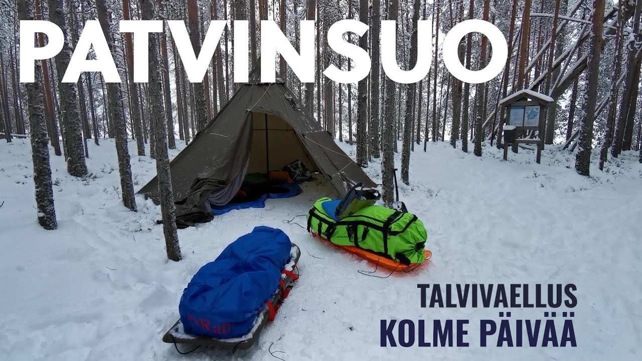 Talvivaellus Patvinsuolla | kota, titaanikamina ja oac sukset |winter hiking, hot tent, stove