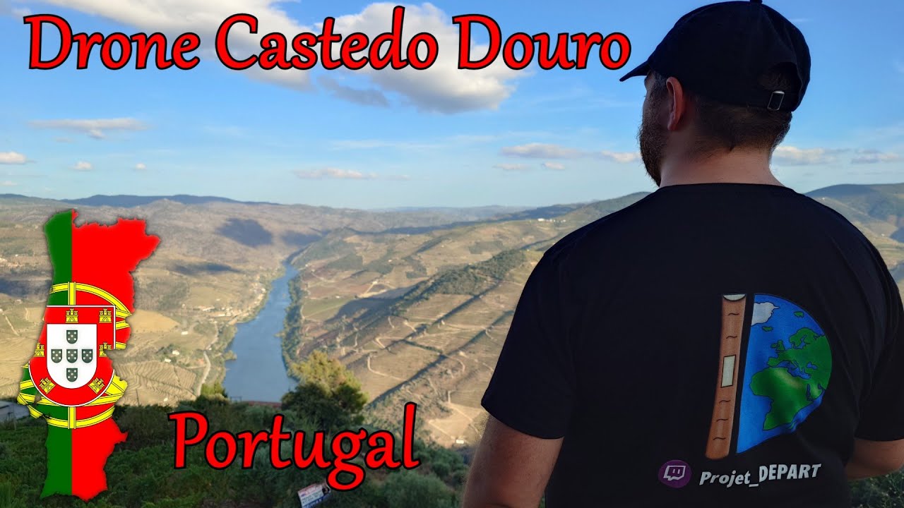 Portugal ville de Castedo + Douro en Drone