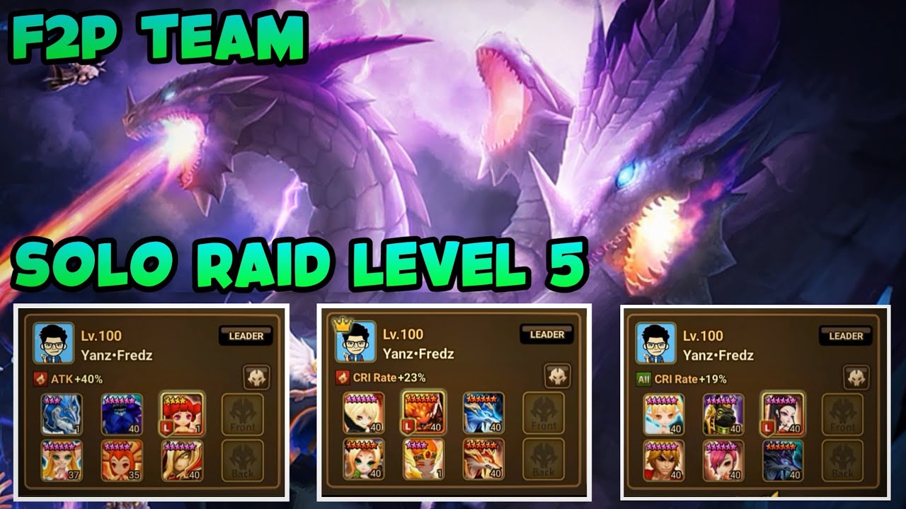FIXED!!! 😱 TEAM MURAH F2P SOLO RAID LEVEL 5 || Summoners War Indonesia