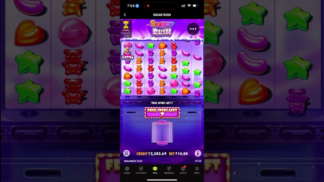 Sugar rush win (pragmatic play)