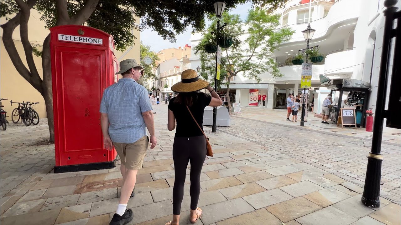 Gibraltar Main Street, Walk in July 2023, [4K], Who Said Gibraltar is Overcrowded 🤷‍♀️