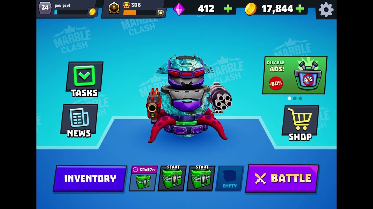Playing marble clash survival mode