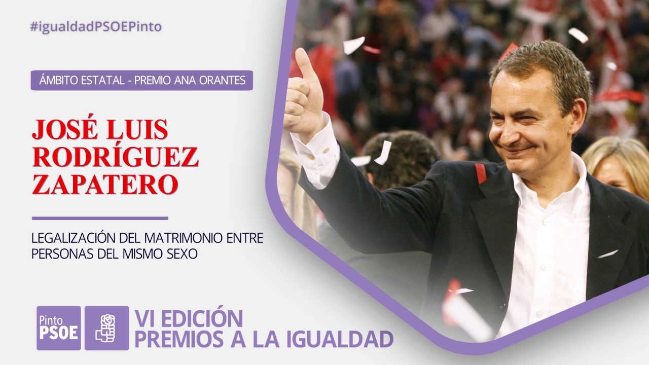 Premios Igualdad 2019 PSOE Pinto. Jos&eacute; Luis Rodr&iacute;guez Zapatero
