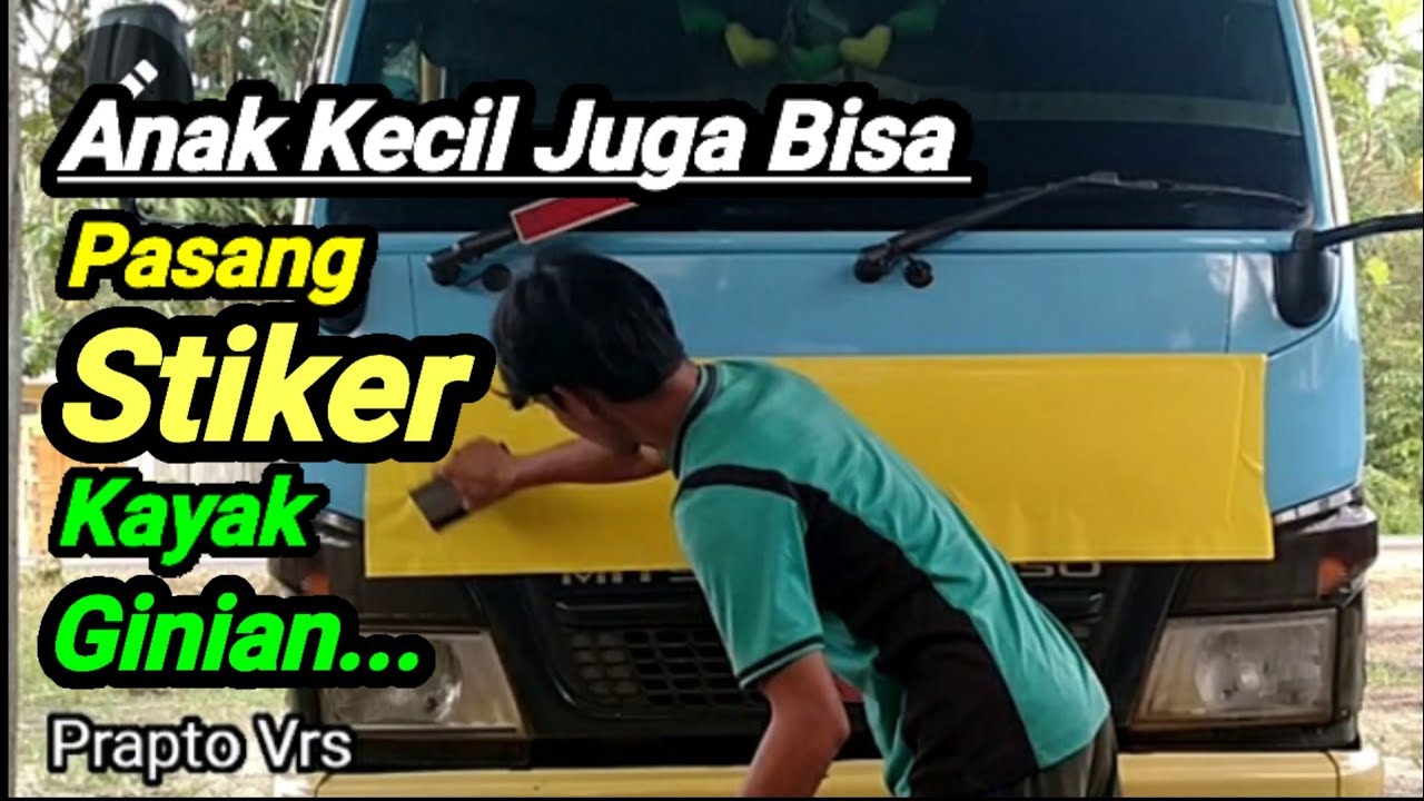Cara pasang skotlet mobil - Stiker mobil truk - pasang stiker mobil