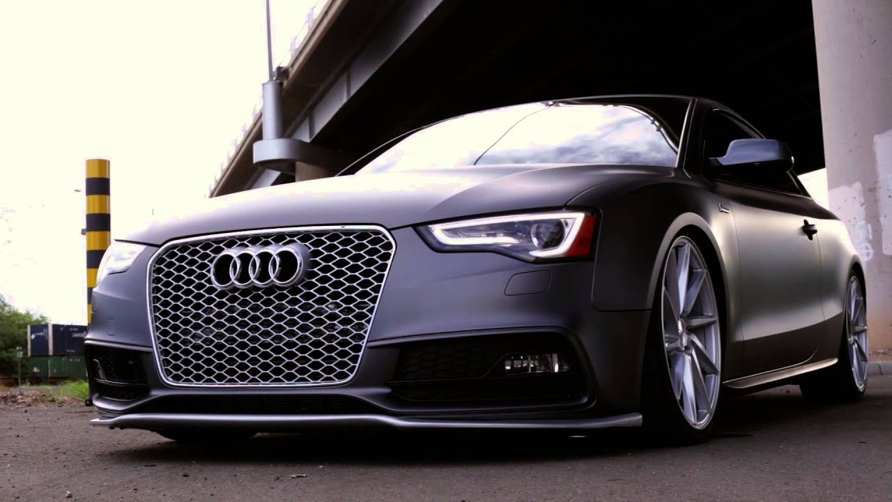 Bagged and Wrapped Audi S5 on Accuair E-Level and Vossens Full Video