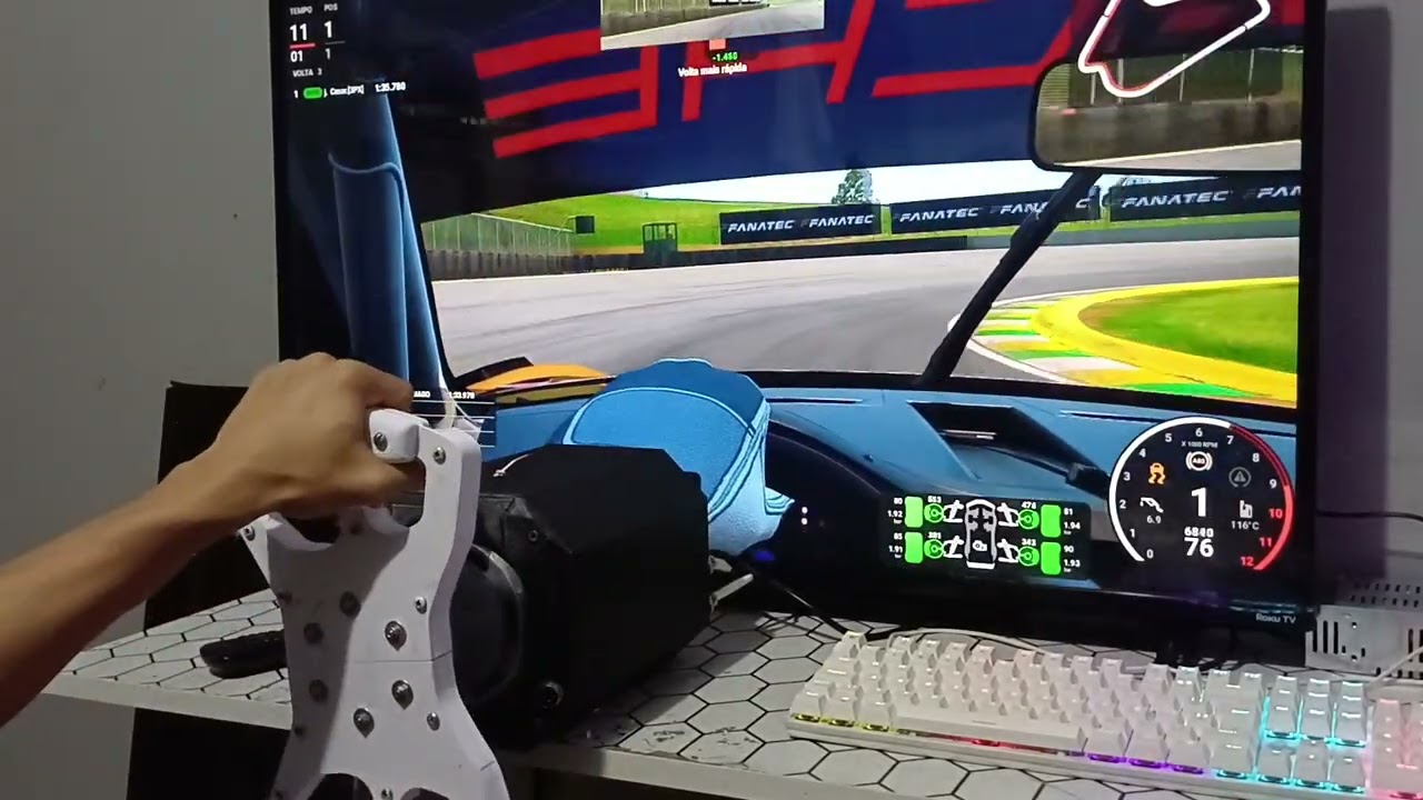 Volante caseiro 90% impressão 3d teste em interlagos 