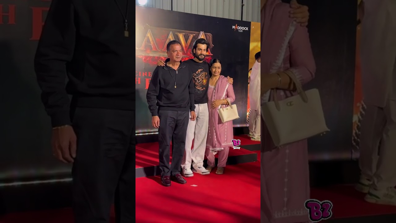 proud family moment for Vicky Kaushal at the Chhavaa screening &mdash; mom, dad, and brother😍