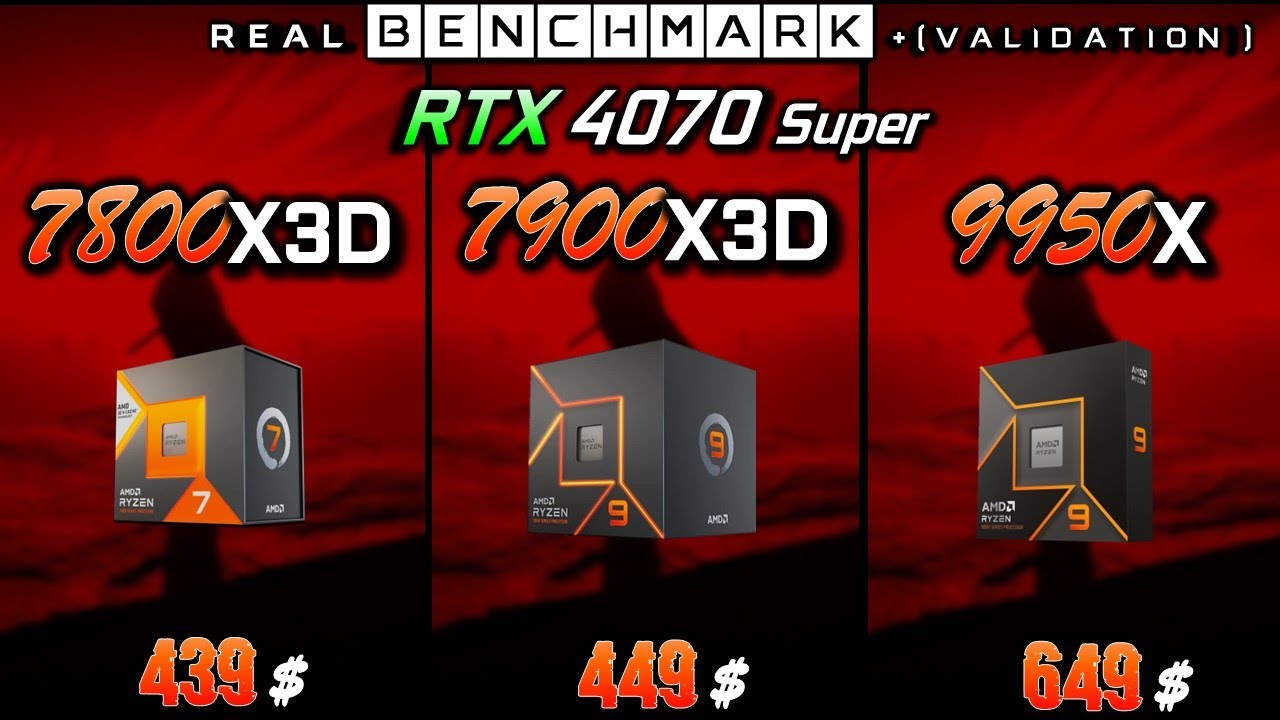 Ryzen 7 7800X3D vs 9 7900X3D vs 9 9950X / Test in 8 Games / 1440p / RTX 4070 Super