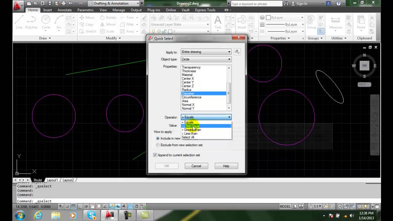 AutoCAD II 13-23 Quick Select