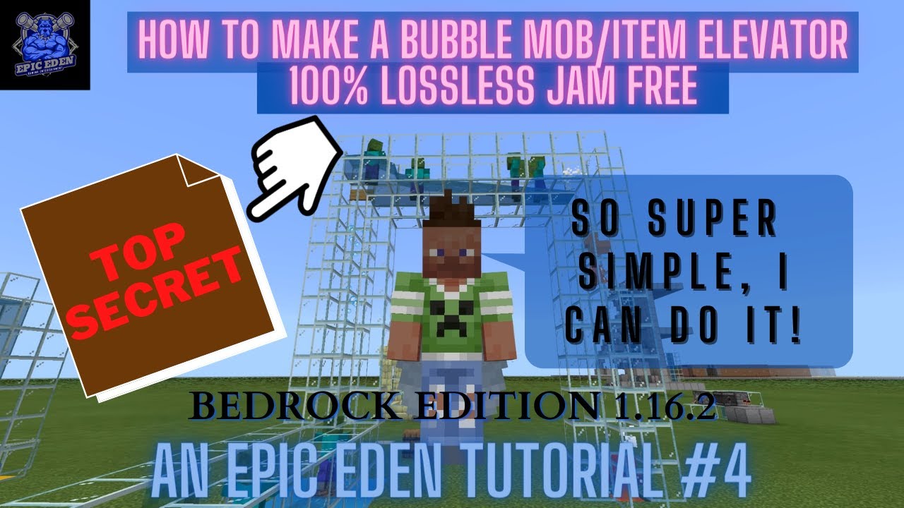 Minecraft Bedrock PS4 First Ever Bubble Item Mob Elevator 1.16 .2 100% lossless and jam free