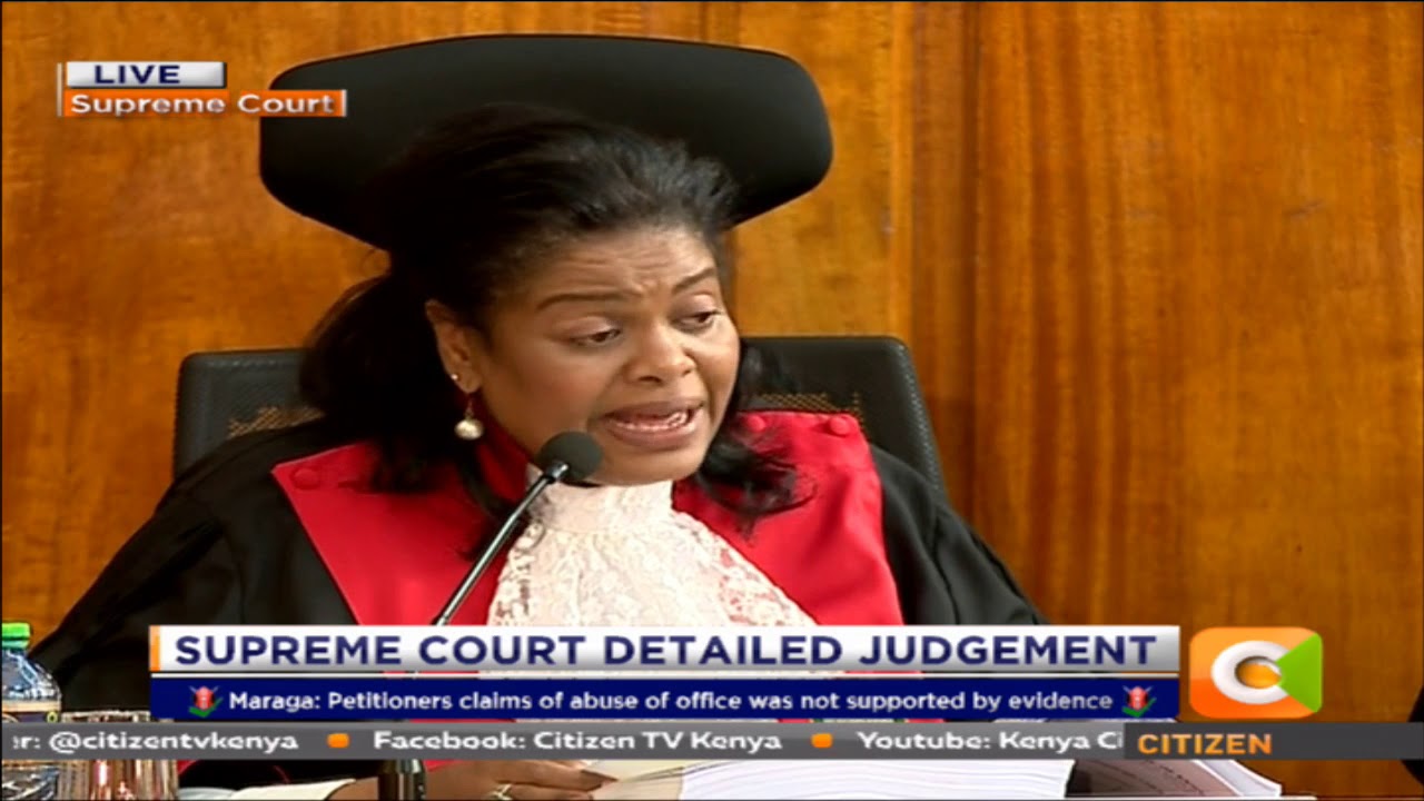 Supreme Court Judge Njoki Ndungu reads out detailed judgement