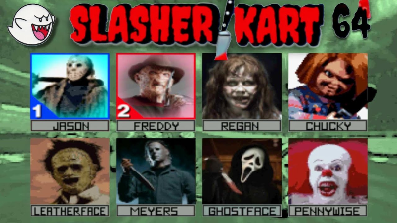 Slasher Kart 64 (2 Player) - All Cups 150cc - Mario Kart 64 ROM Hacks Gameplay