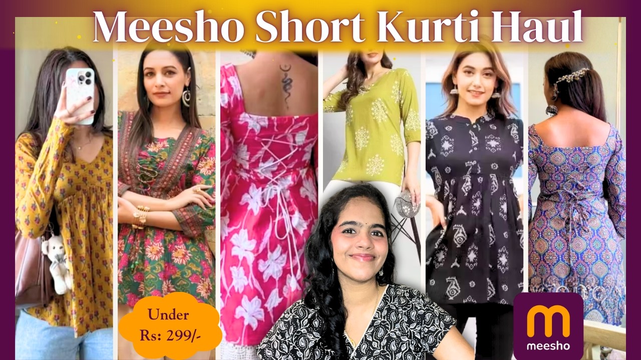 Short Kurti haul from Meesho💜தமிழ் | Under Rs.299🤩| *Try on* ➕ honest review @Meesho
