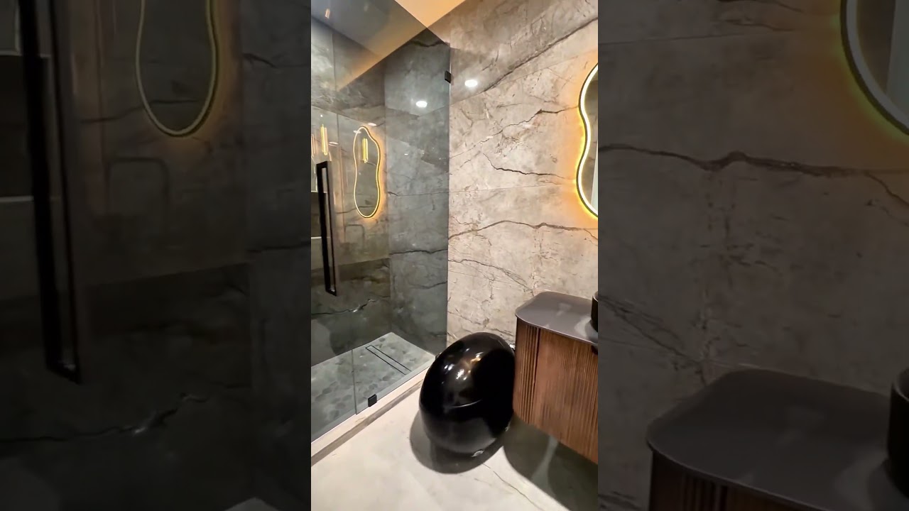 Mirror ✨ + Shower Door 🚿 = Bathroom Glow-Up! #inyouths  #ledmirror #showerdoors #bathroomdesign