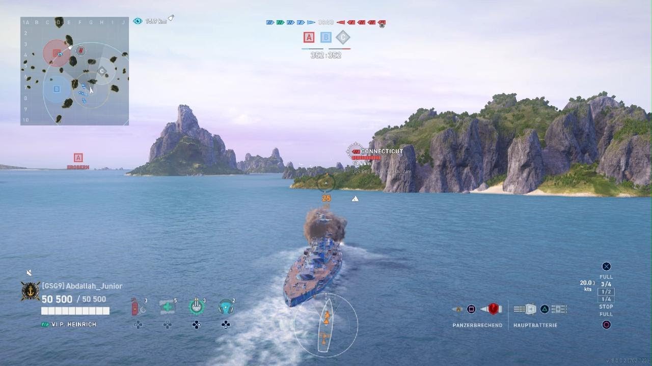 P.Heinrich battleshipcruiser  with 150k damage in World of Warships Legends (Secondary build )