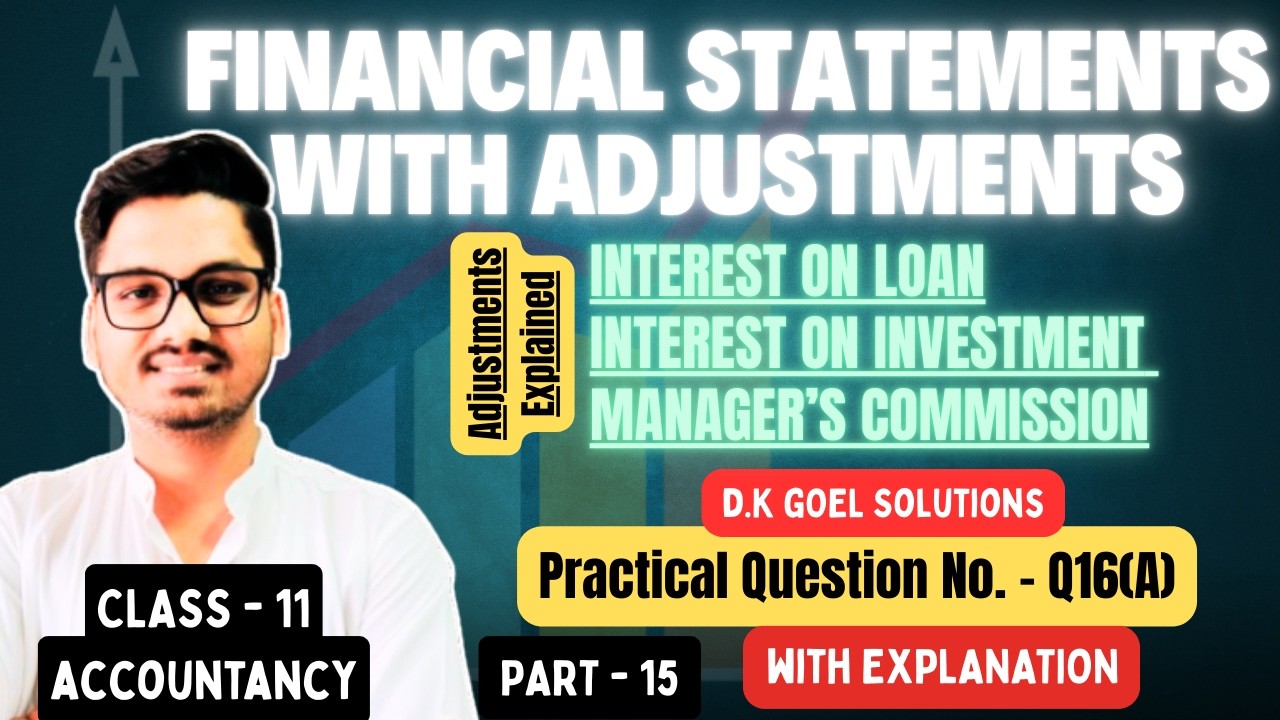 Financial Statement With Adjustments Dk Goel Practical Question 16A Solution Class 12 Accountancy