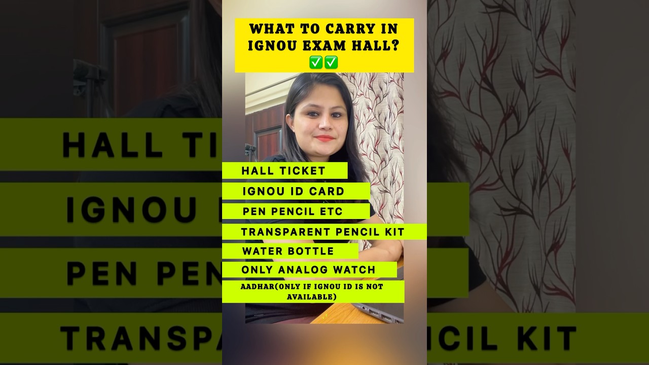What to carry in exam hall? #ignou #ignouexam #ignouuniversity