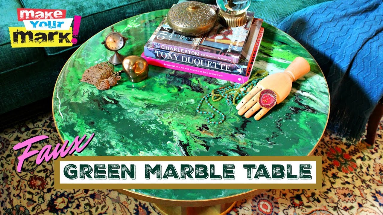 Green Faux Marble Table