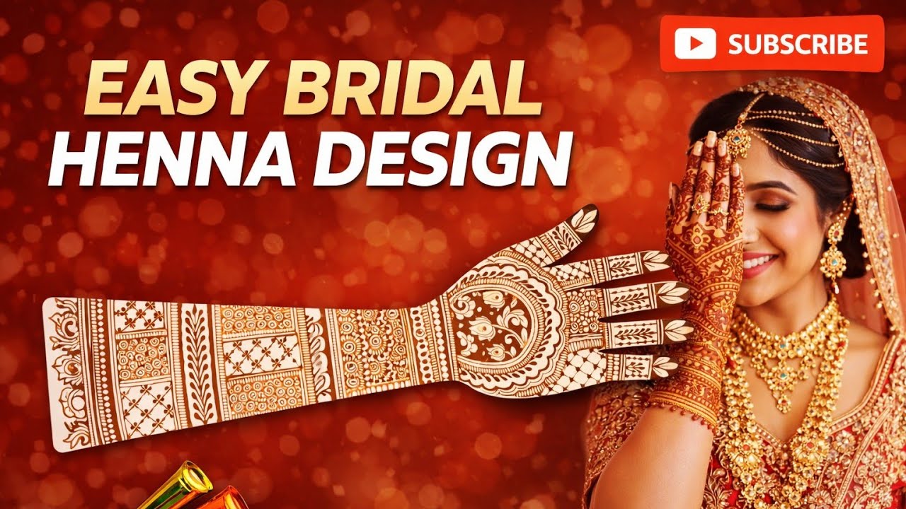 Easy Bridal Henna Design for Full Hand | Simple & Elegant Mehendi Tutorial