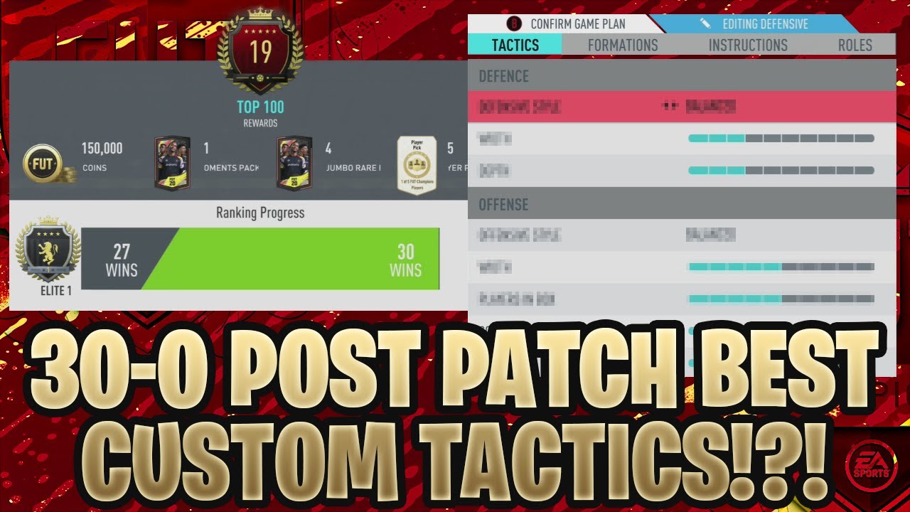 FIFA 20 POST PATCH 30-0 BEST CUSTOM TACTICS! CUSTOM TACTICS/INSTRUCTIONS! 4231 & 442 CUSTOM TACTICS!