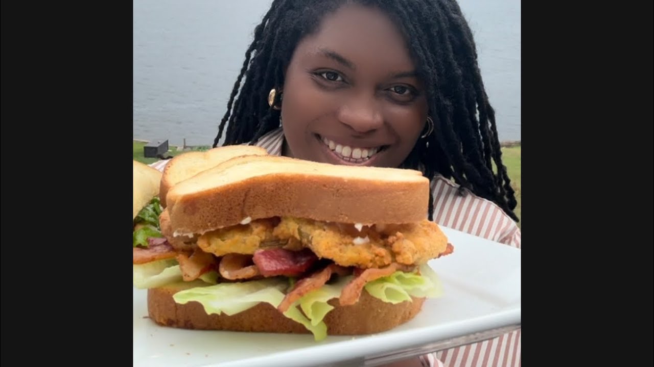 Lunch for My Family of 11: Fried Green Tomato BLTs. 🥓🍅🥬🩷