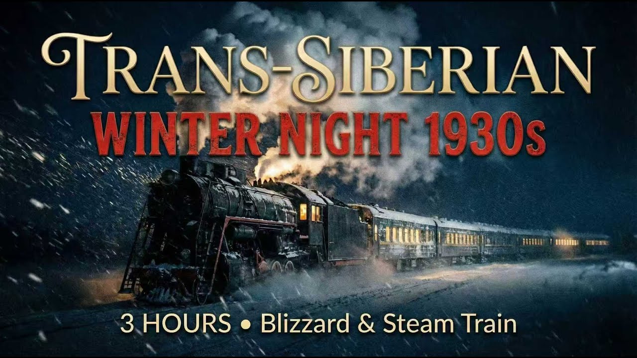 Sleep on the Trans-Siberian Railway (1930s) | 3 Hours Train Sounds & Blizzard