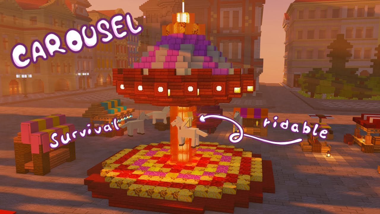 Minecraft | How to Build a Carousel 🎠(ridable)