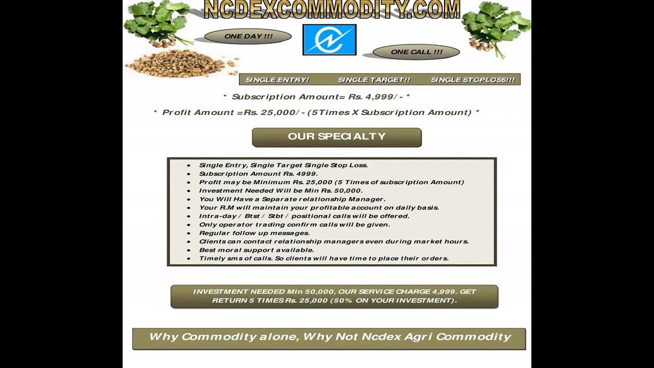 Ncdex Dhaniya Tips