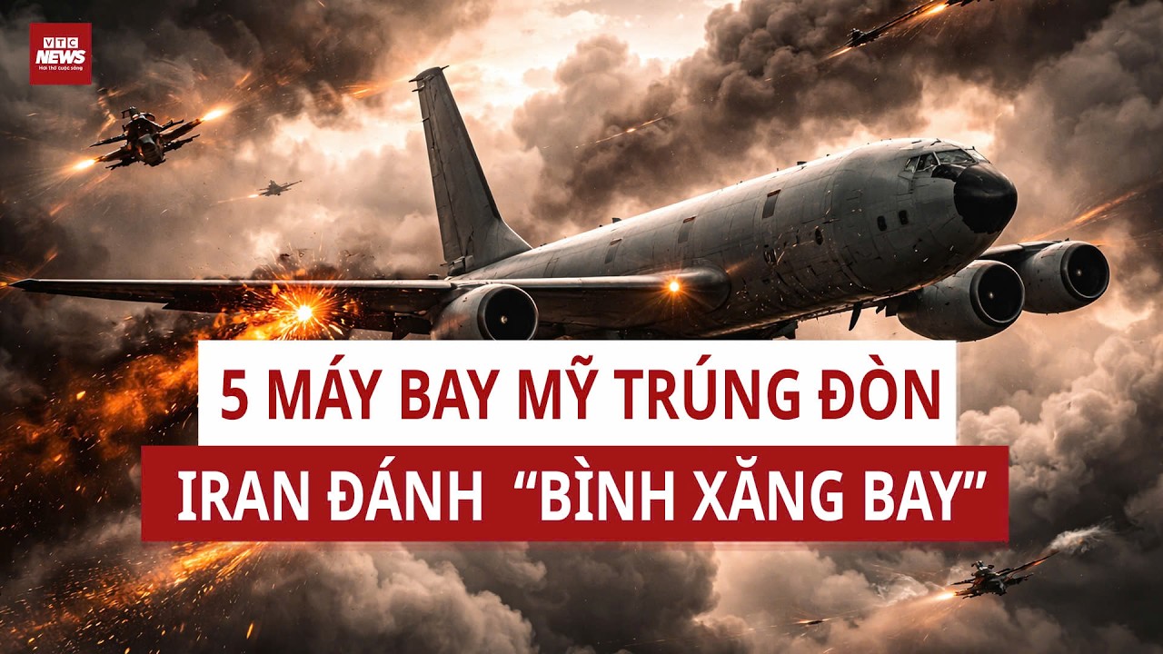 Tên lửa Iran “ghé thăm” căn cứ Mỹ: 5 máy bay tiếp dầu trúng đòn | VTC News