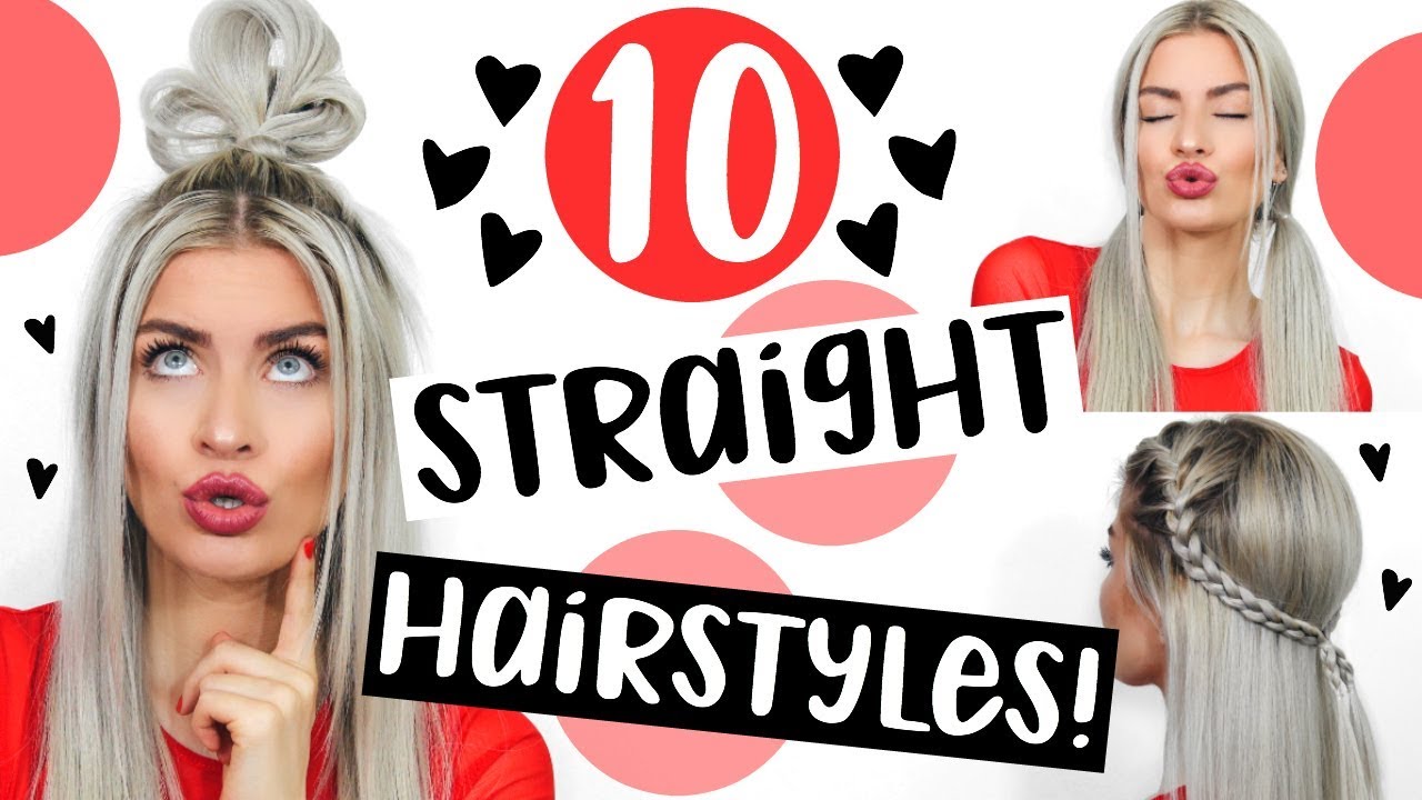 10 STRAIGHT HAIR HEATLESS HAIRSTYLES! SIMPLE & EASY! | LYSSRYANN