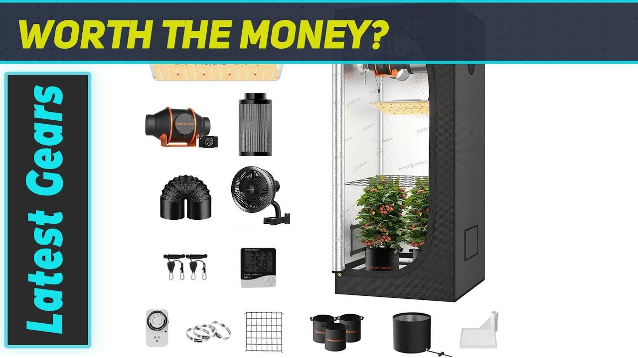 Комплект для выращивания Spider Farmer Grow Tent Complete 2x2x5 футов SF1000D Лучшая система для ...