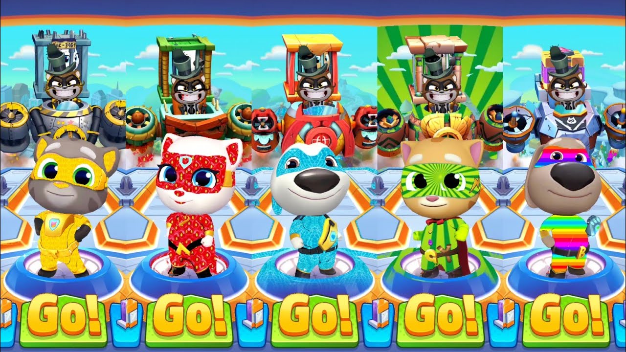 Talking Tom Hero Dash Discover All The Heroes New Color Suits vs Final Boss Fight Android Gameplay