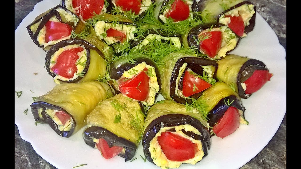 Рулетики из Баклажанов с сыром и чесноком Тещин Язык!