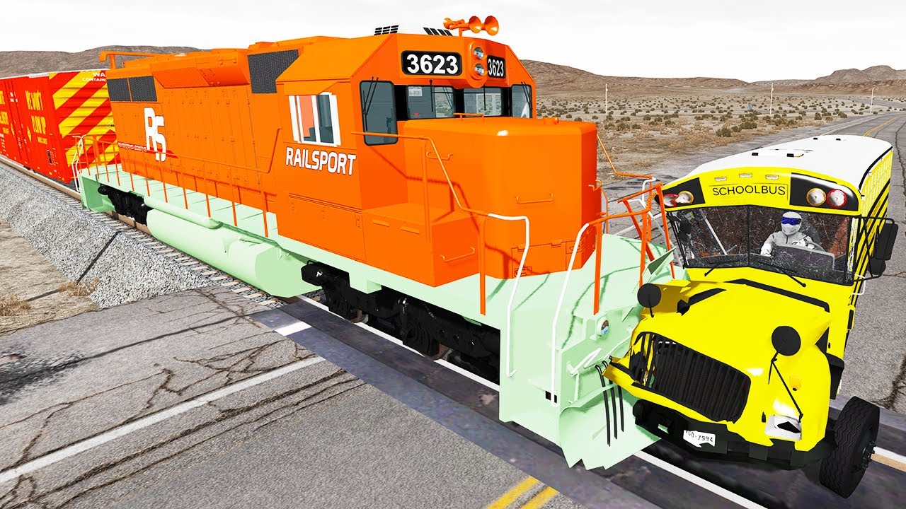 Train Vs. School Bus Accidents | BeamNg Drive - Dancing Cars