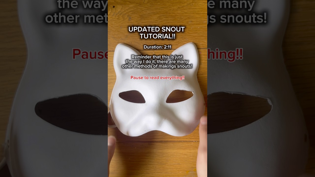 Mask snout tutorial! ‼️Tw‼️#therian #furry #catmask #tutorial #wolfmask #craft #masktutorial #fyp