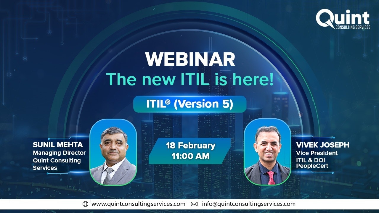 Quint ITIL Version 5 Awareness Webinar | 18 Feb 2026