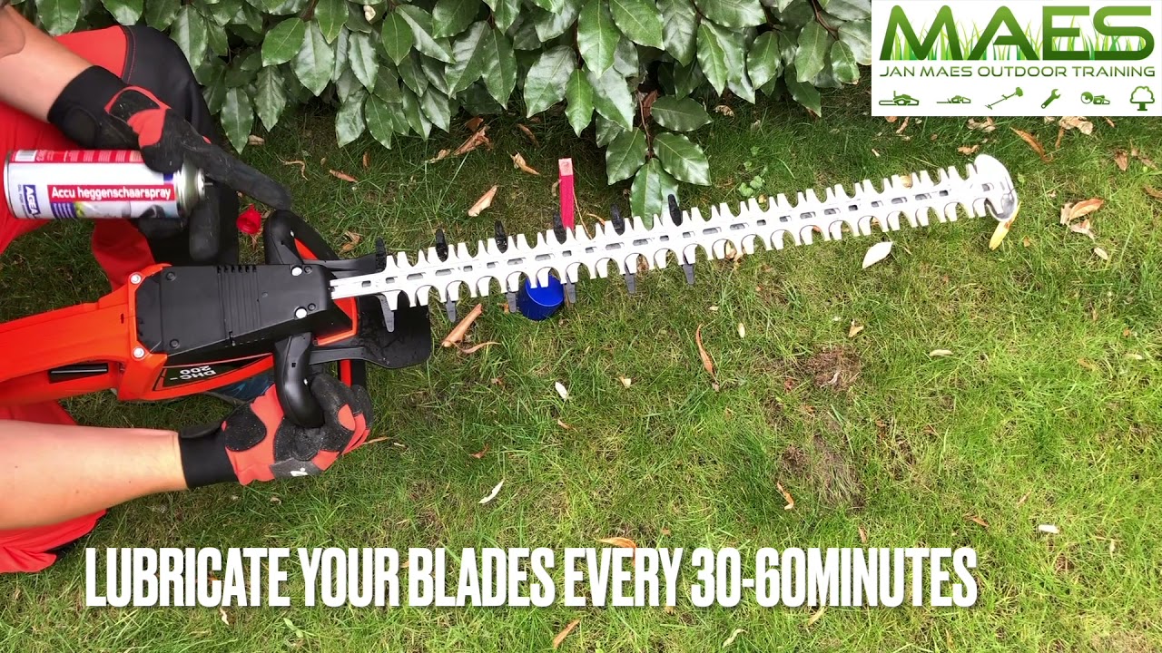 Lubricate your Hedge trimmer blades every 30-60min