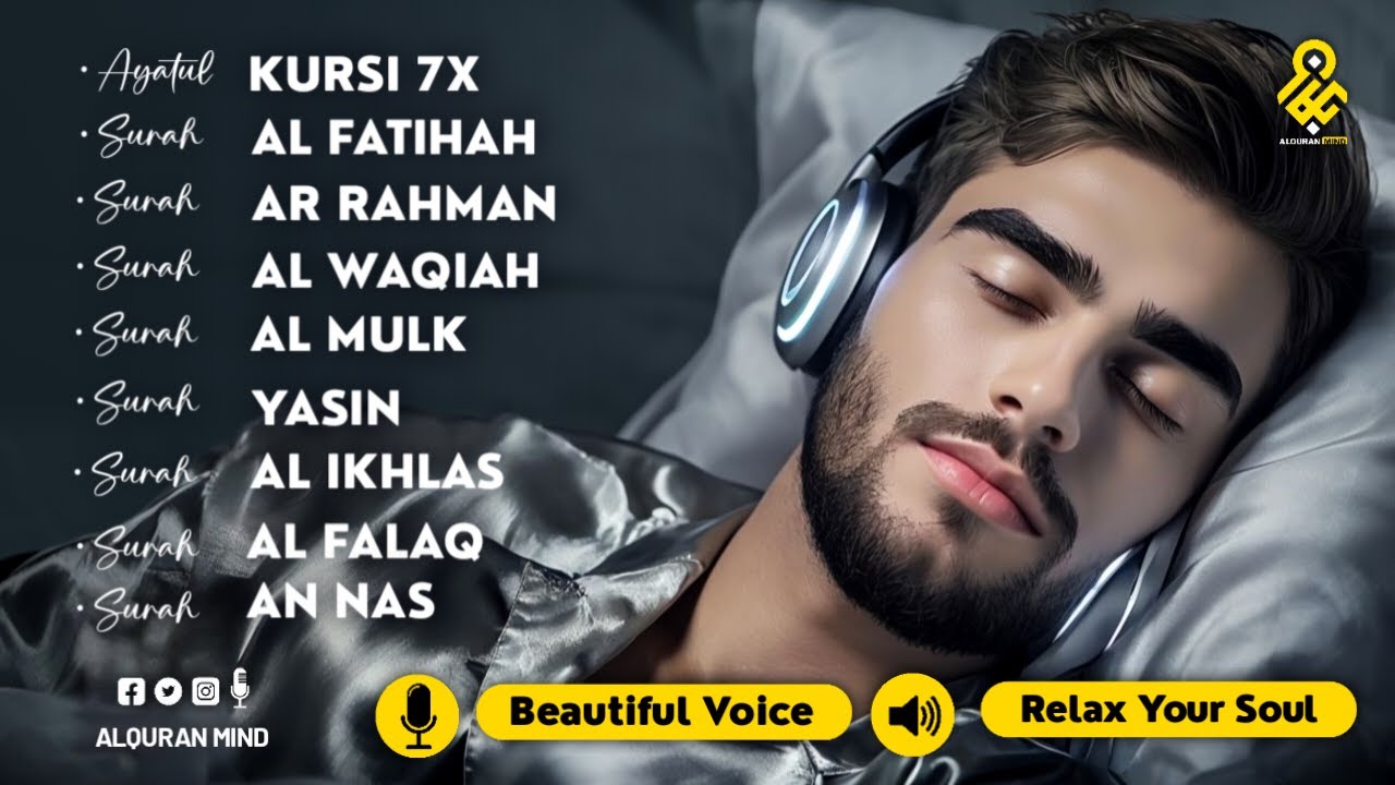 BEST Quran Recitation in A Peaceful Voice | Alfatiha, Ayat AlKursi, Yasin, Arrahman, AlWaqiah, AlMul