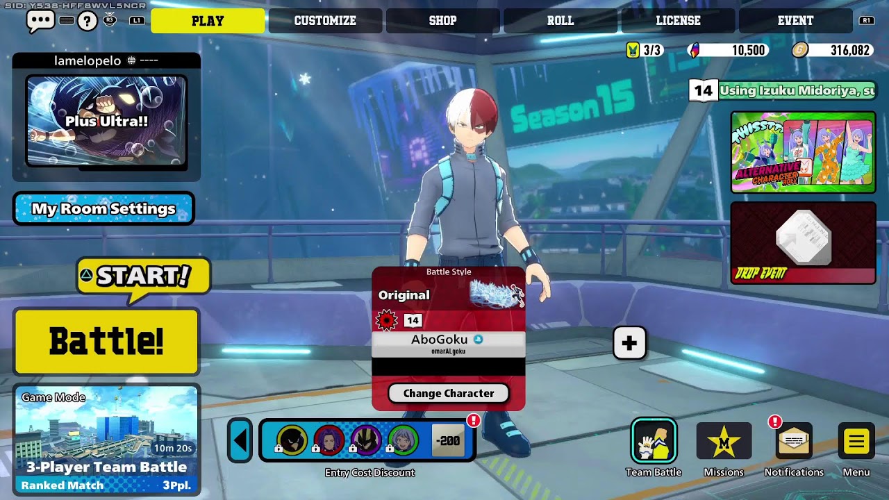 My hero ultra rumble  Rank 1 soon vs your Unc Goku
