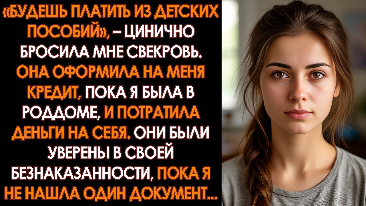 «Плати из детских пособий», — сказала свекровь, оформив на меня кредит, пока я рожала